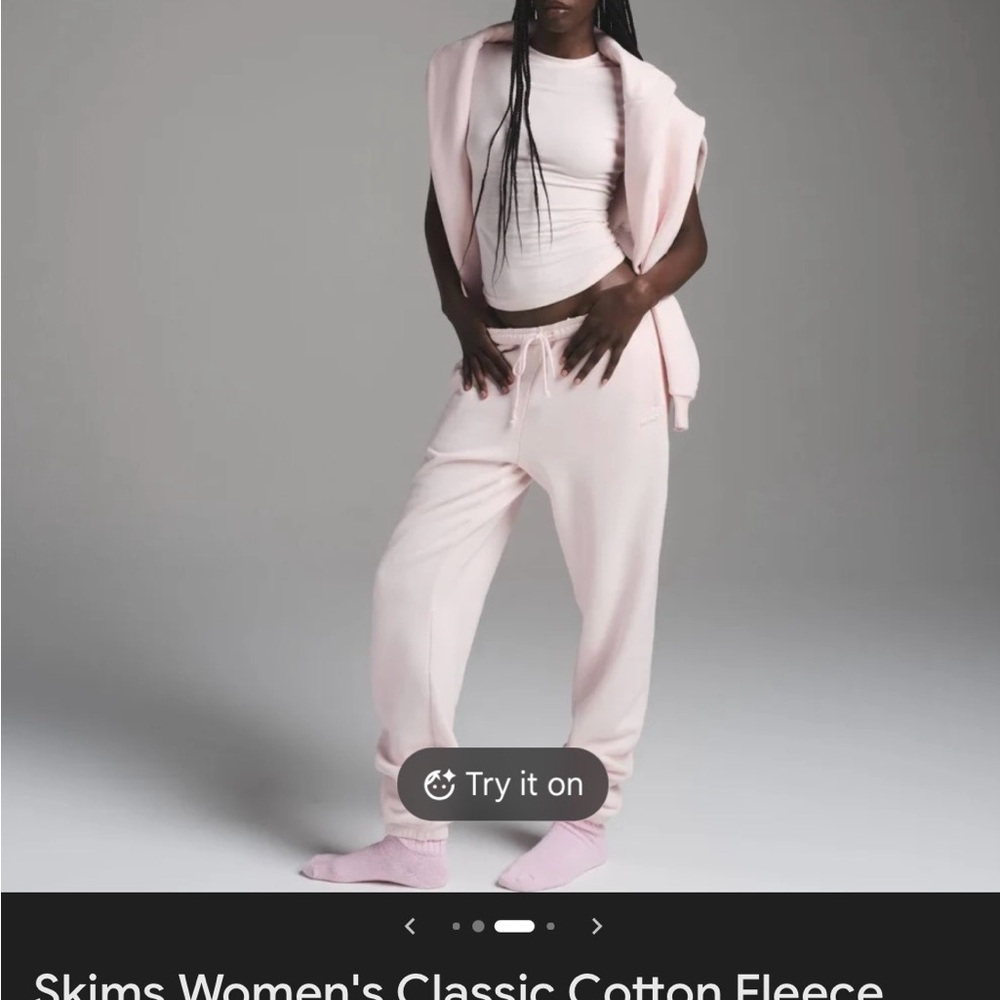 Skims Women's Light Pink Fleece Joggers